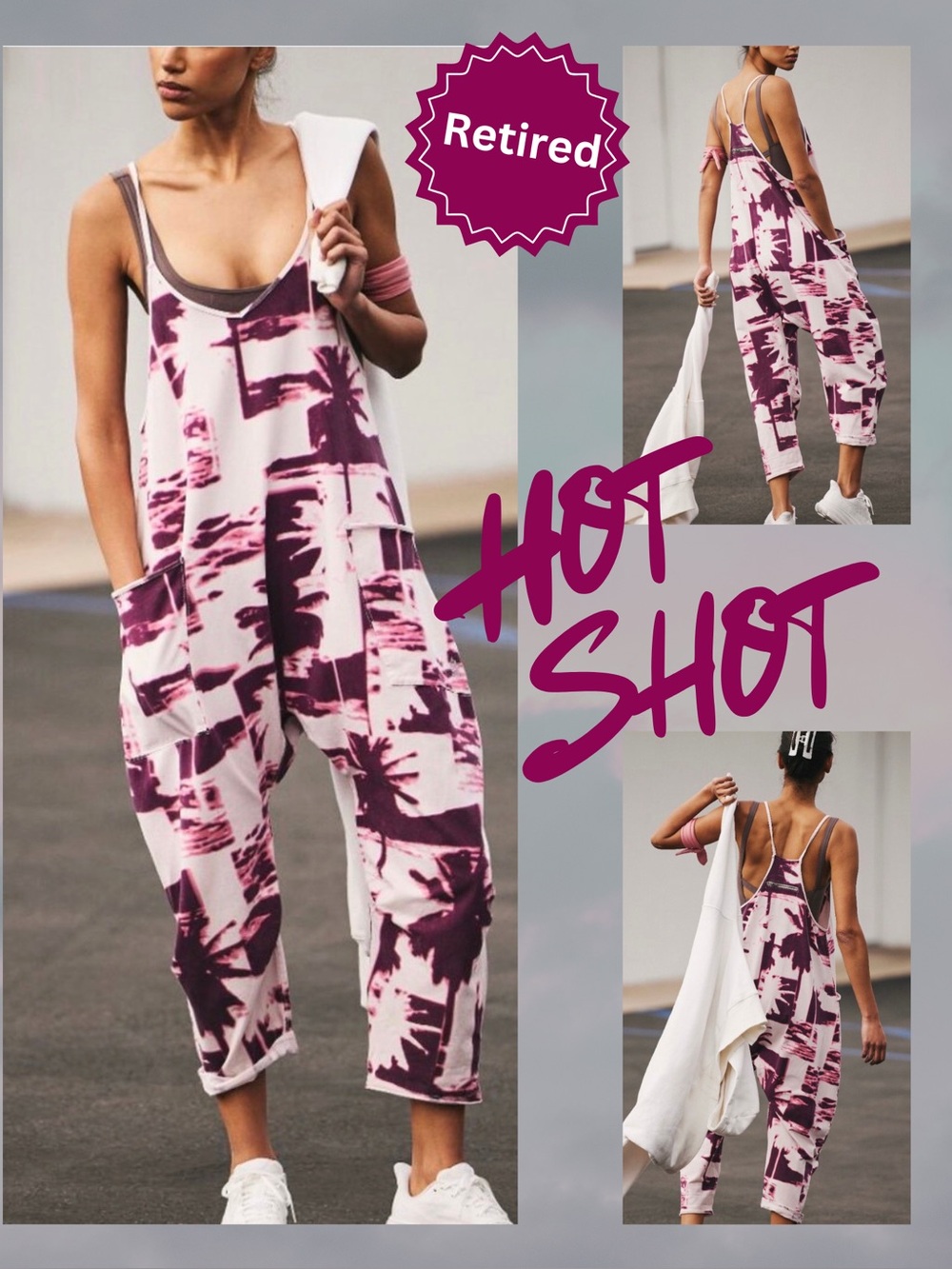 FP Movement Hot Shot Printed Onesie in Palm Beach Pink Combo